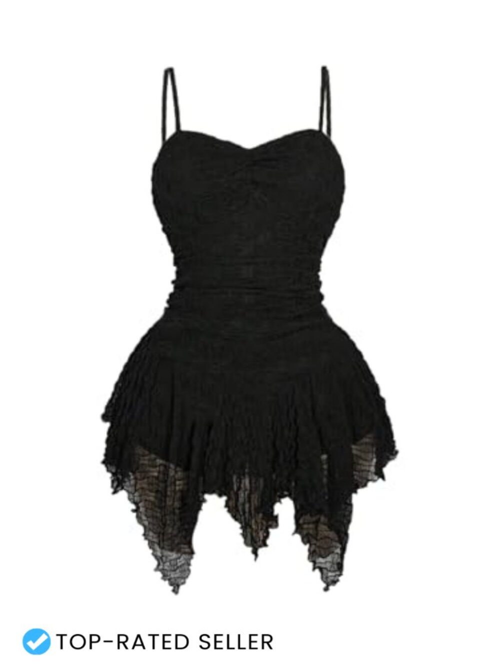 Plus Size Textured Mini Dress Ruched Asymmetrical Hem Sleeveless